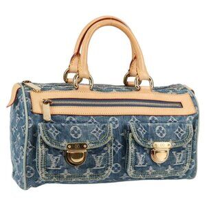 LOUIS VUITTON Monogram Denim Neo Speedy Hand Bag Blue M95019 LV Auth 128871V